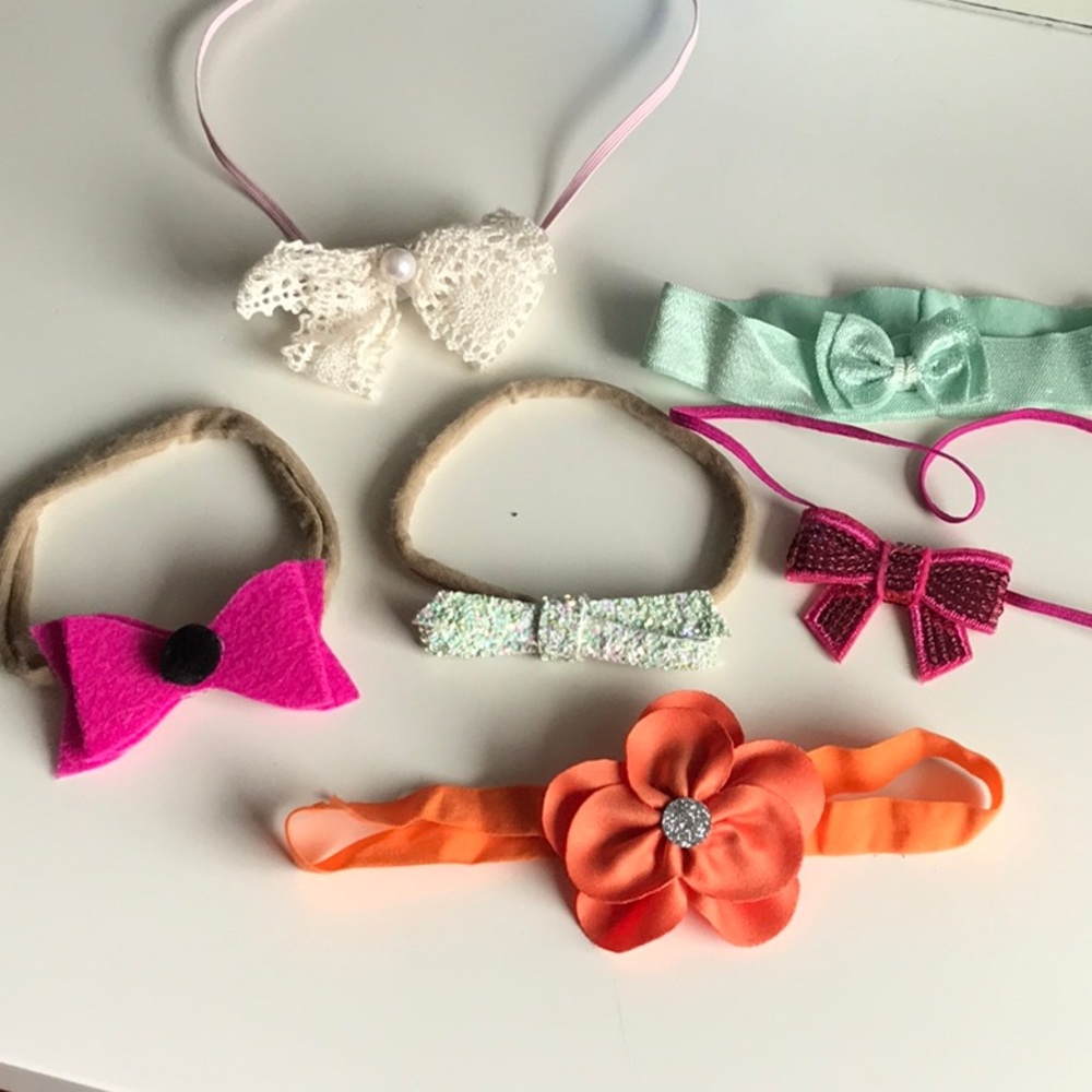 Handmade mix of infant smaller headband bows